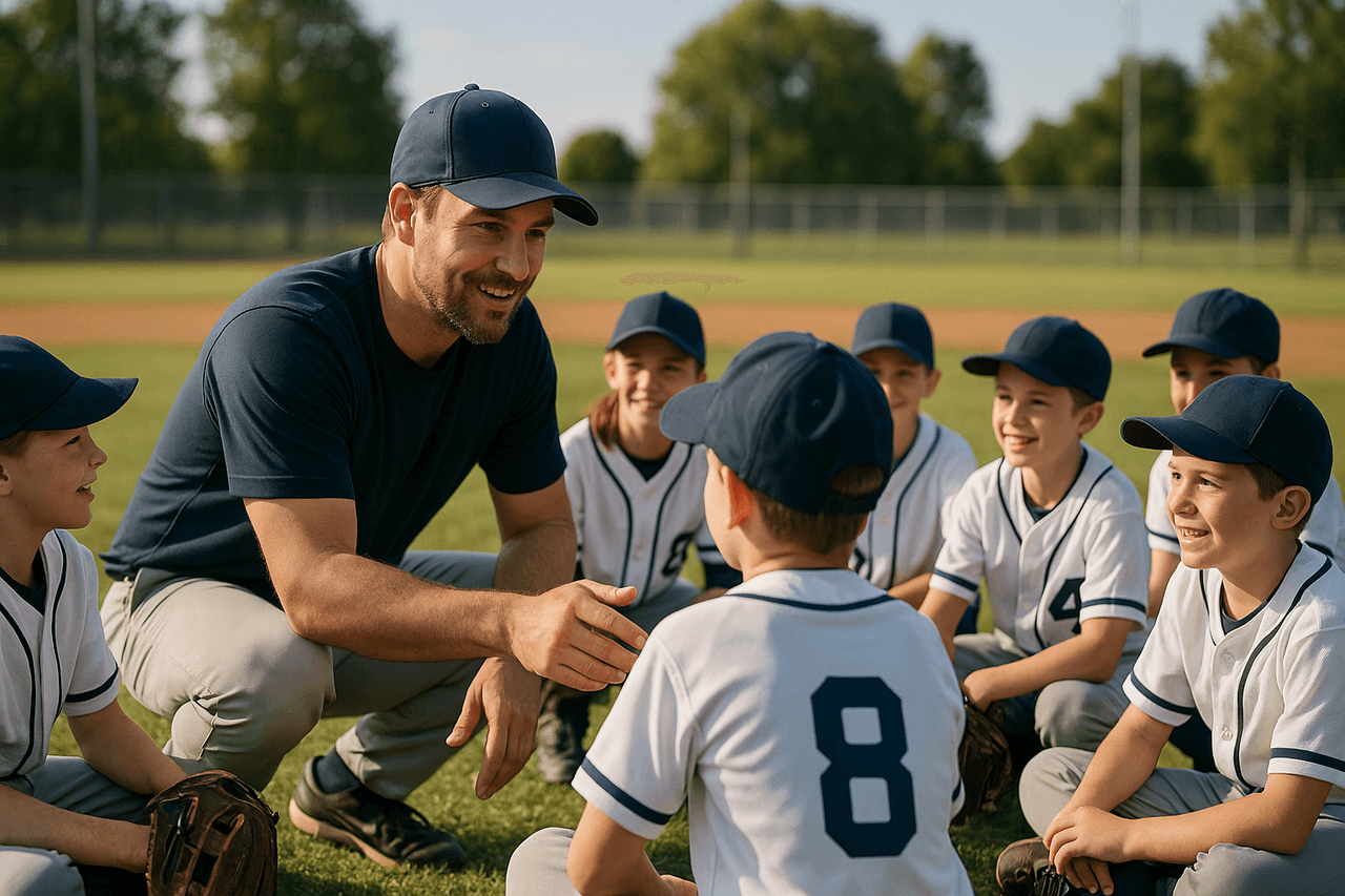 Youth baseball coach creating a fair lineup for Little League game