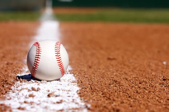 Baseball chalk lines on a field, representing game strategy and count decisions
