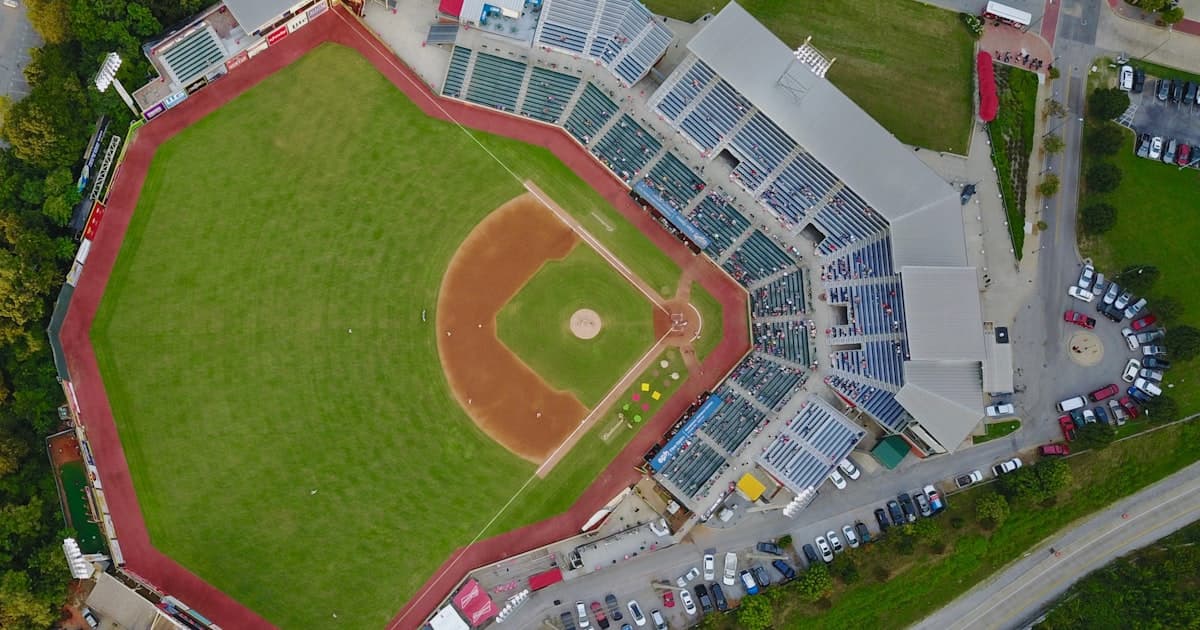 Baseball field complex with multiple diamonds ready for scheduled youth league games