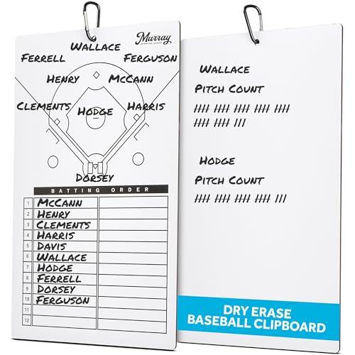 Murray Sporting Goods double-sided dry erase coaches clipboard with a baseball diamond