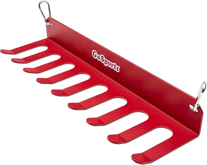 GoSports portable baseball bat rack organizer for dugout fence holding youth bats upright and off the ground