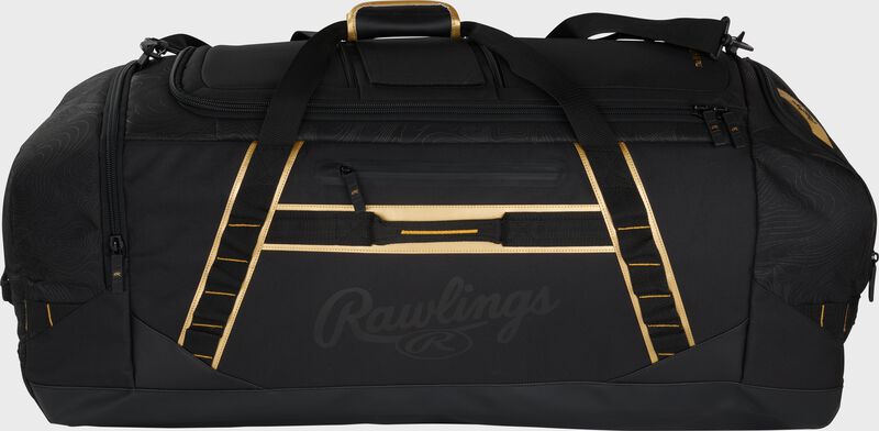 Rawlings Gold Collection XL Duffel Bag with six-bat storage and ventilated shoe compartment for baseball