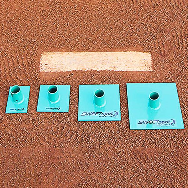 Beacon Athletics SweetSpot tamp system with interchangeable heads for baseball field maintenance