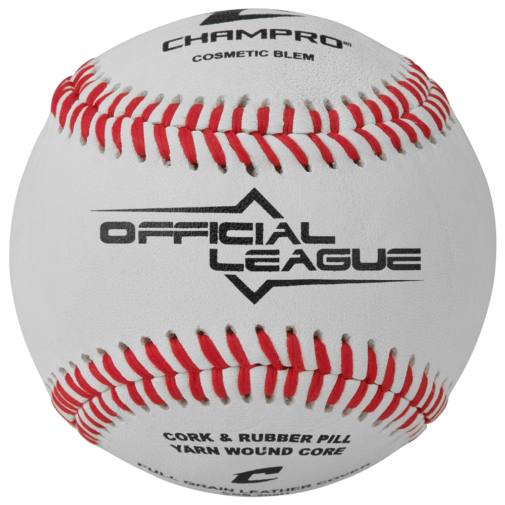 Champro CBB-200D official league blem practice baseballs with full grain leather cover for high school and youth practice