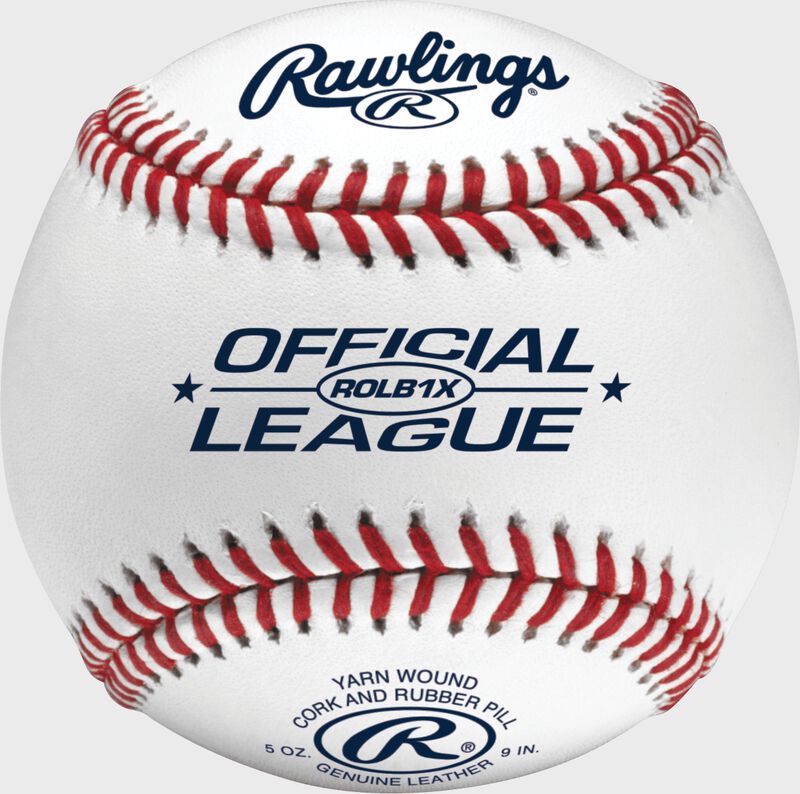 Rawlings ROLB1X competition grade practice baseballs with full grain leather cover for youth game and practice use