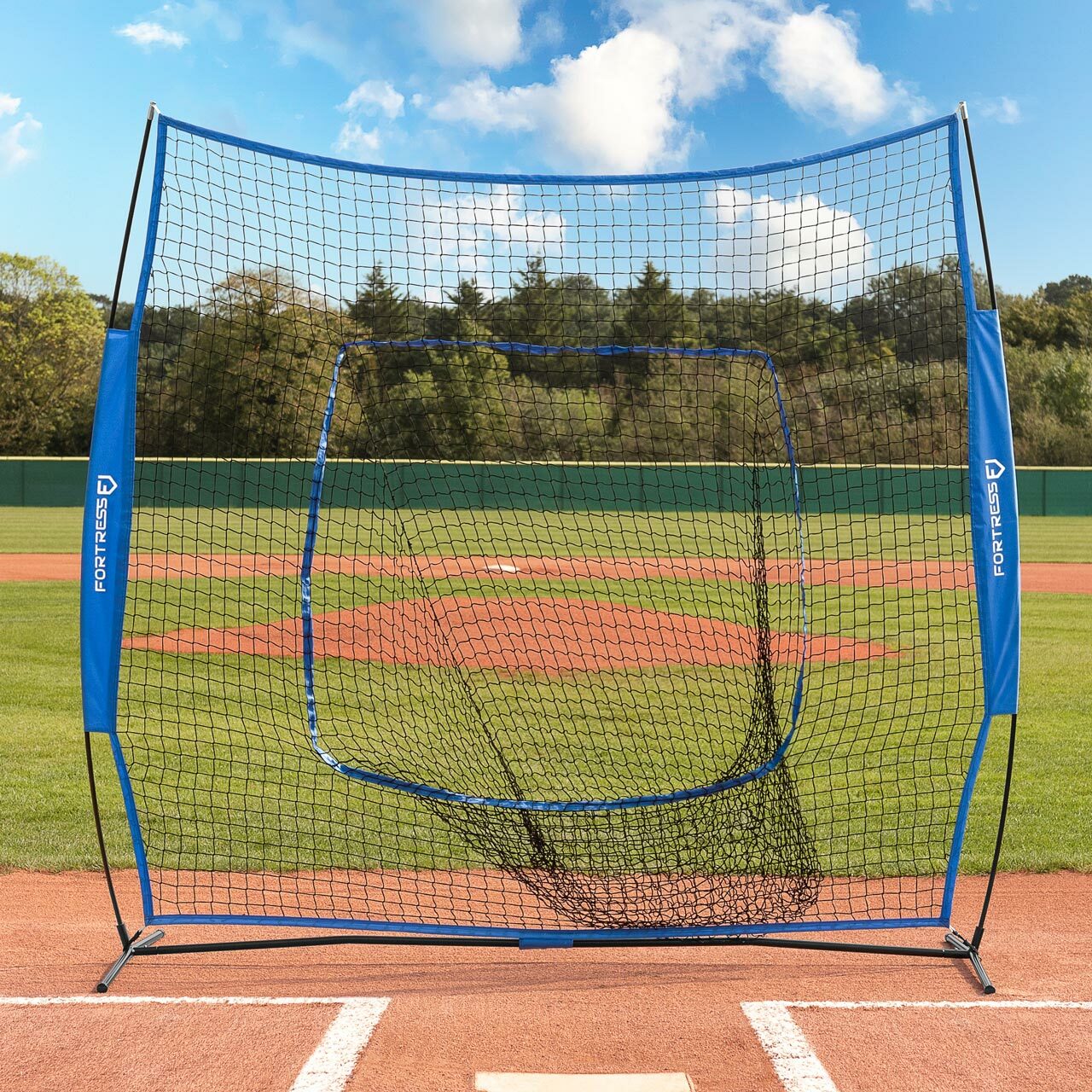 FORTRESS pop-up baseball hitting sock net with instant setup design for portable practice
