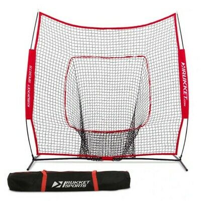 Rukket 7x7 Sock It baseball and softball hitting net with sock-style ball collection pocket