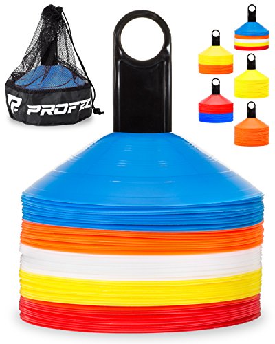 Pro Disc Cones set of 50 with carry bag and holder for baseball agility and speed drills