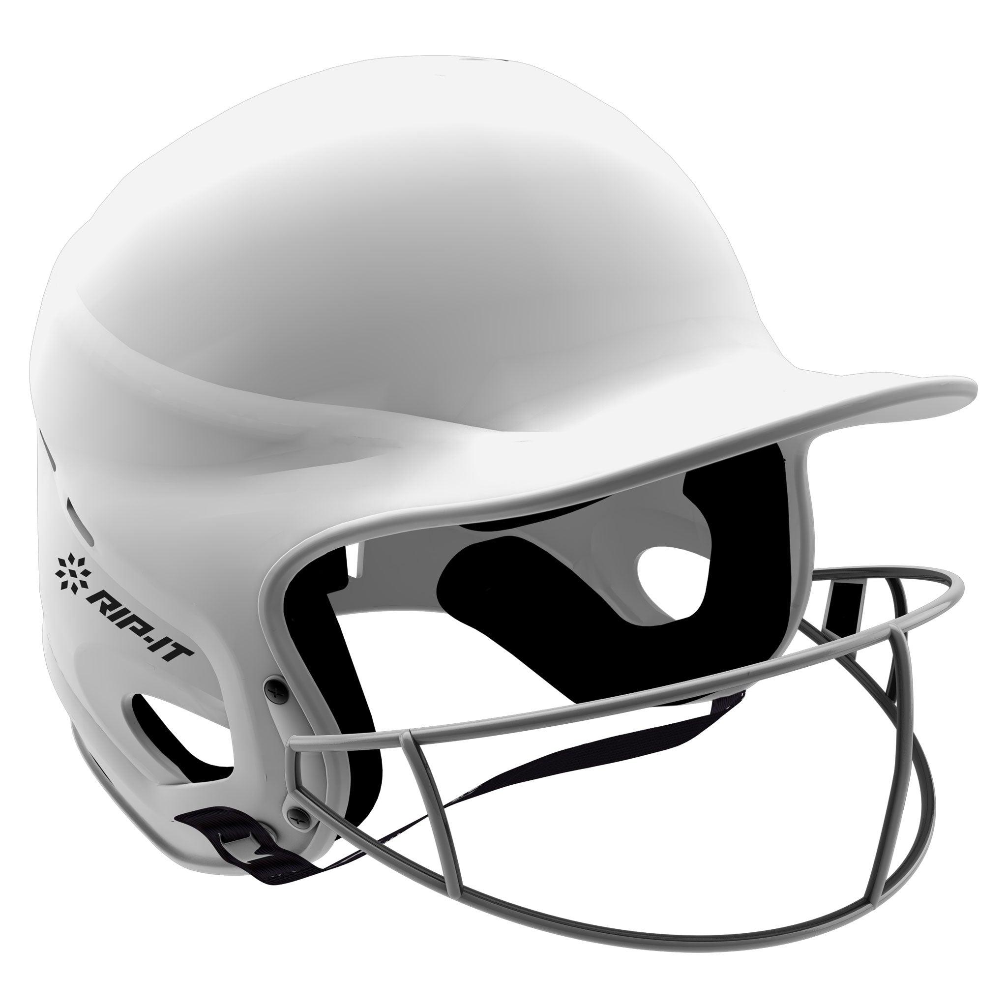 RIP-IT Vision Pro softball batting helmet with integrated face mask and Blackout Technology