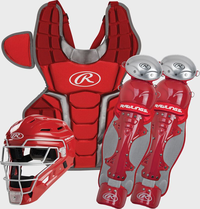 Rawlings Renegade 2.0 youth catchers gear set with Coolflo helmet and Arc Reactor chest protector