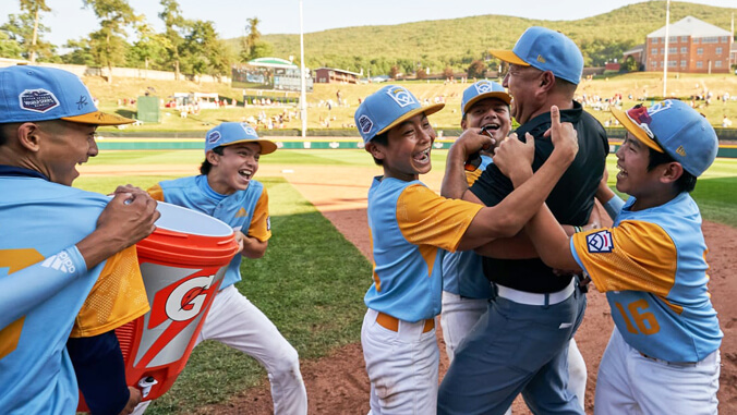 Gerald Oda celebrating Honolulu Little League’s 2018 Little League World Series championship