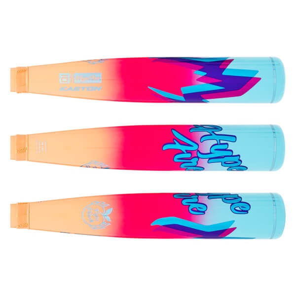 2027 Easton Hype Fire USA bat barrels in the pink, blue and orange colorway, the official bat of the 2026 Little League World Series